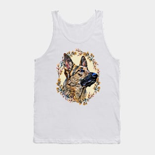 German Shepherd - Floral Tank Top